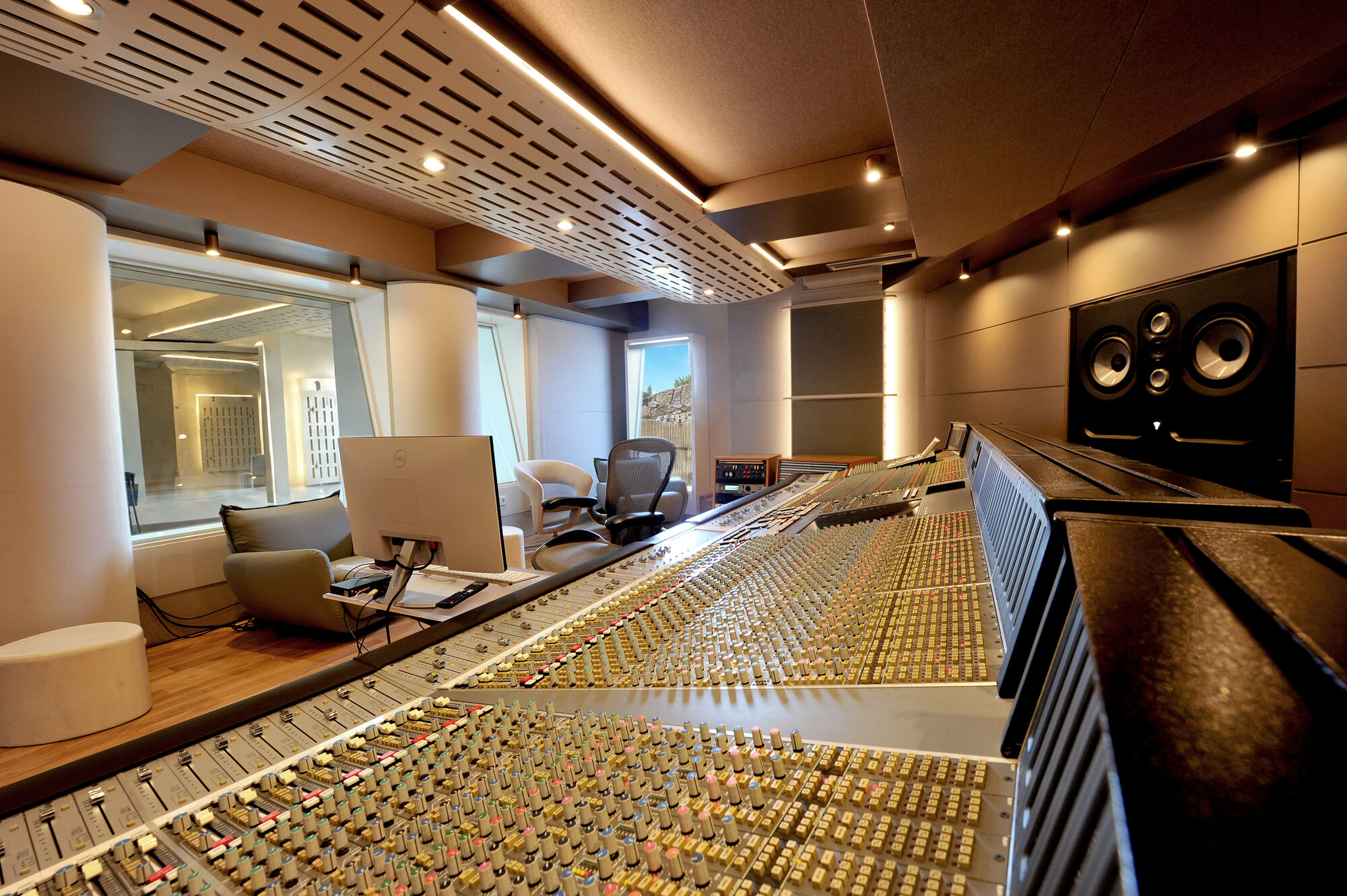 The control room with the SSL console and Focal monitors